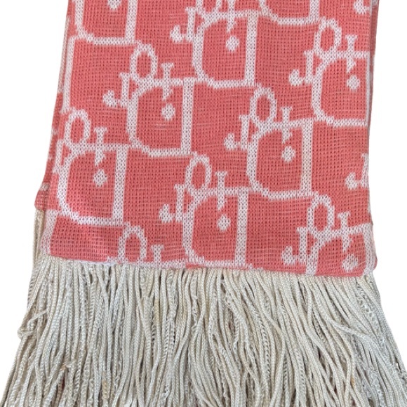 Vintage Dior Knit Logo Scarf in Pink - Picture 11 of 14